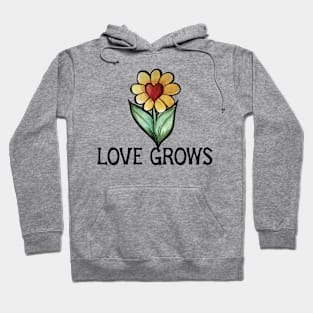 Love Grows Heart Flower Hoodie